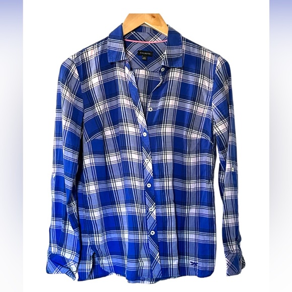 TALBOTS • Blue, White & Pink Paid “The Perfect Shirt” Button Down - Picture 10 of 13